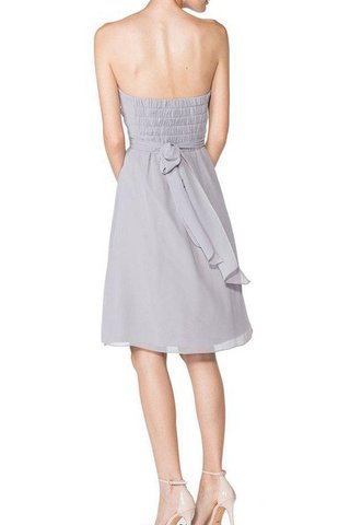 Robe demoiselle d'honneur facile avec chiffon a-ligne col en forme de cœur - Photo 2