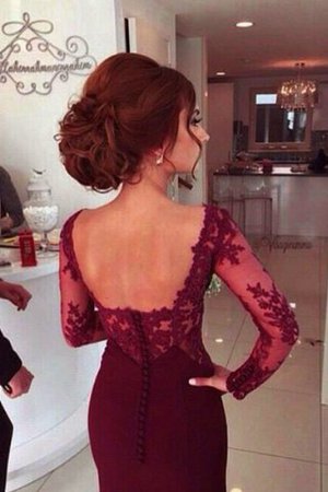 Langärmeliges Satin Meerjungfrau Stil Bodenlanges Abendkleid mit Herz-Ausschnitt - Bild 2