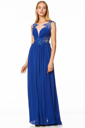 Bootsförmiger Ausschnitt Bezaubernd Bodenlanges Ballkleid mit Perlen aus Chiffon - Bild 6