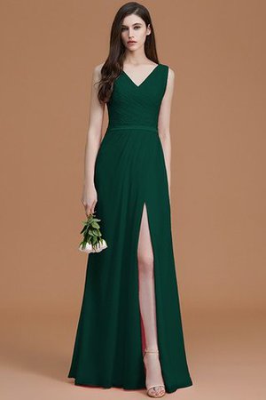 Normale Taille Gerüschtes Prinzessin Bodenlanges Brautjungfernkleid ohne Ärmeln - Bild 15