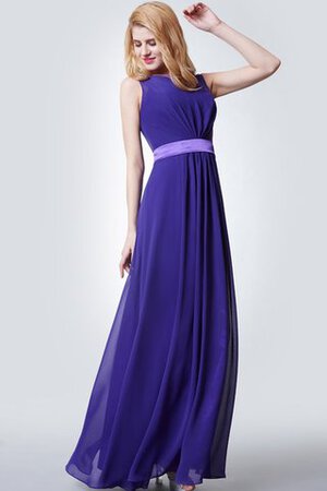 Robe demoiselle d'honneur ligne a ruché avec ruban ceinture col en bateau - Photo 5