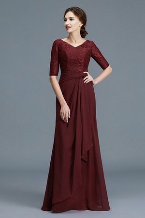 Abito mamma Sposa A-Line Principessa con Mezze Maniche A Terra in Chiffon - Foto 3