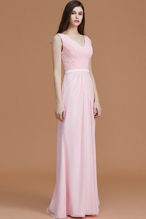Normale Taille Gerüschtes Prinzessin Bodenlanges Brautjungfernkleid ohne Ärmeln - Bild 5