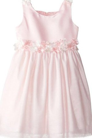 Robe de cortège enfant courte plissé decoration en fleur encolure ronde fermeutre eclair - Photo 1