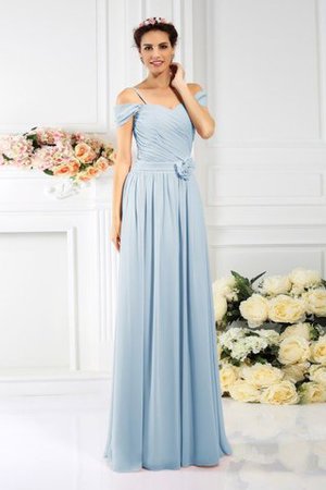 Chiffon Drapiertes Anständiges Bodenlanges Brautjungfernkleid mit Empire Taille - Bild 18