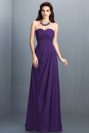 Abito da Damigella Senza Maniche A-Line in Chiffon A Terra con Festone - Foto 24
