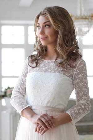 Tüll a linie Dom Juwel Ausschnitt modisches Brautkleid mit Schaufel Ausschnitt - Bild 3