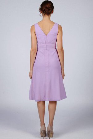 Ärmellos A-Line Chiffon bescheidenes knielanges Brautjungfernkleid - Bild 2