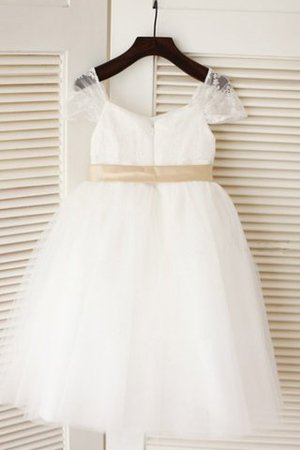 Robe de cortège enfant longue naturel de mode de bal textile en tulle jusqu'au sol - Photo 2