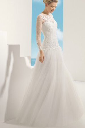 Langärmeliges Bateau Halle langes Modern konservatives Brautkleid - Bild 1