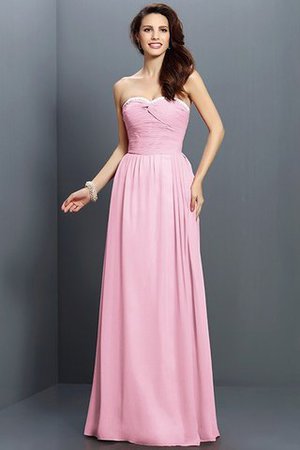 Robe demoiselle d'honneur ligne a avec zip en chiffon avec sans manches de princesse - Photo 22