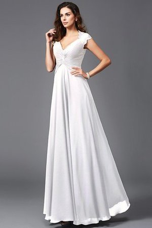 Robe demoiselle d'honneur longue de col en v avec chiffon ligne a de princesse - Photo 16
