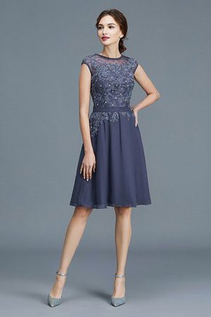 A Linie Ärmelloses Chiffon Schaufel-Ausschnitt Brautmutterkleid mit Jacke - Bild 4