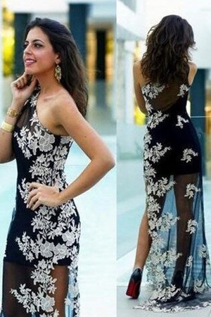 Ärmelloses Faszinierend One Schulter Ballkleid mit Bordüre mit Applikation - Bild 2