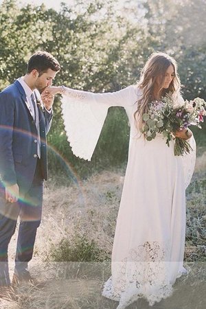 Robe de mariée charmant de princesse en chiffon sans dos longue - Photo 4