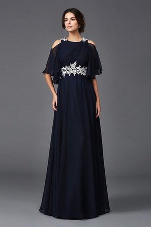 Breiter Träger Spaghetti Träger Reißverschluss A-Line Brautmutterkleid aus Chiffon - Bild 5