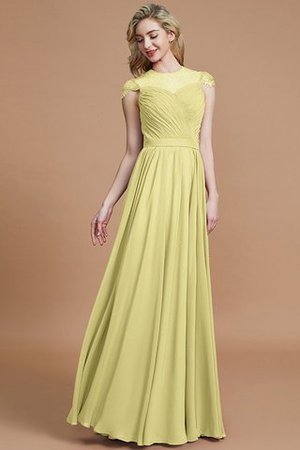 Robe demoiselle d'honneur naturel avec chiffon ligne a de princesse jusqu'au sol - Photo 13