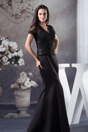 Meerjungfrau Stil Abendkleid mit V-Ausschnitt mit Applikation - Bild 8