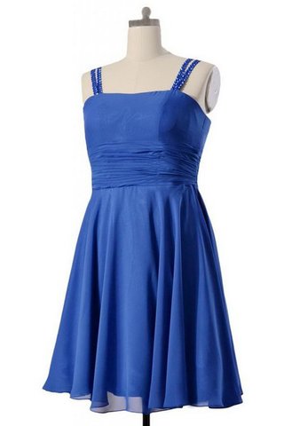 Chiffon Ärmellos A-Linie natürliche Taile kurzes Brautjungfernkleid - Bild 2
