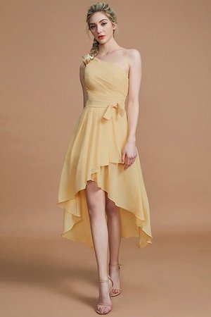 Robe demoiselle d'honneur courte avec zip manche nulle asymétrique avec chiffon - Photo 18