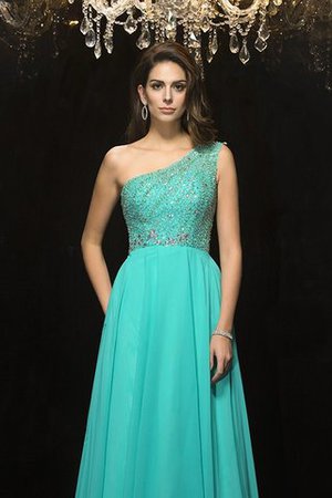 Robe de soirée longue manche nulle de princesse d'épaule asymétrique avec perle - Photo 6