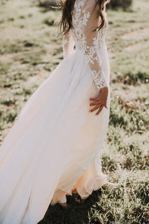 Robe de mariée décontracté avec décoration dentelle de traîne courte a plage avec chiffon - Photo 5