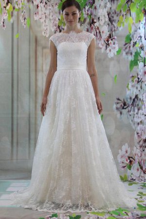 Robe de mariée plissé distinguee elevé avec nœud avec ruban - Photo 1