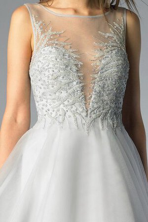 Robe de bal naturel ligne a avec sans manches de col bateau textile en tulle - Photo 5