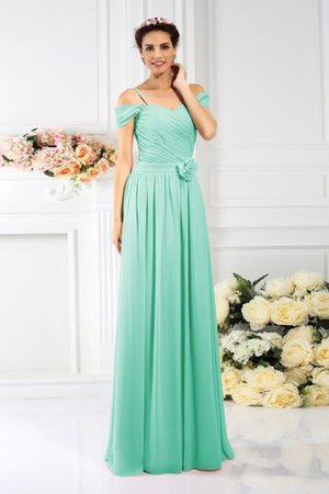 Chiffon Drapiertes Anständiges Bodenlanges Brautjungfernkleid mit Empire Taille - Bild 15