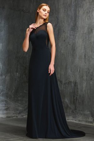 Prinzessin Normale Taille A Linie Ärmelloses Abendkleid mit Sweep Zug - Bild 3