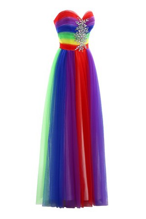 Dom Garten Duchesse-Linie A-Linie formelles Abendkleid aus Tüll - Bild 4
