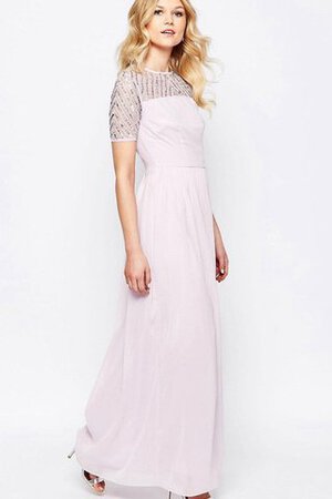 Vestido de Dama de Honor en Gasa de Cremallera de Manga corta de Hasta el Tobillo - Foto 3