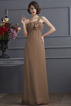 Robe demoiselle d'honneur longue plissé avec sans manches collant en chiffon - Photo 3