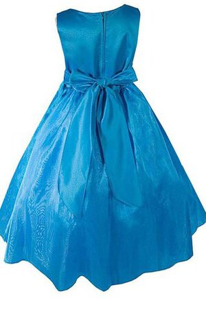 Schaufel-Ausschnitt Empire Taille Reißverschluss A-Line knöchellanges Blumenmädchenkleid - Bild 3