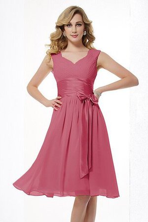 Robe demoiselle d'honneur simple plissé grandes bretelles avec zip en chiffon - Photo 28