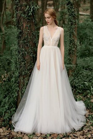 Robe de mariée de traîne courte glamour bucolique longue impressioé - Photo 3