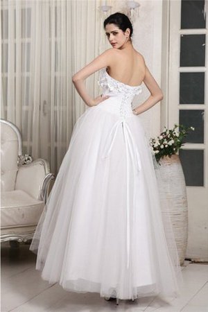 Organza Perlenbesetztes Empire Taille Brautkleid mit Herz-Ausschnitt ohne Ärmeln - Bild 2