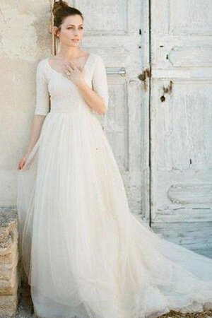 Reißverschluss plissiertes Tüll modisches extravagantes Brautkleid mit Rüschen - Bild 3