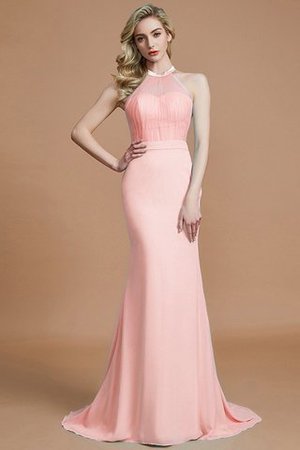 Schaufel-Ausschnitt Normale Taille Ärmelloses Sweep Zug Brautjungfernkleid aus Chiffon - Bild 26