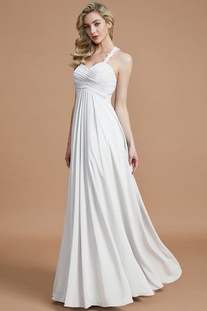 Robe demoiselle d'honneur avec zip jusqu'au sol manche nulle avec chiffon ruché - Photo 35