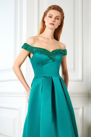 Ärmelloses Paillette Prinzessin Schulterfreier Ausschnitt Bodenlanges Ballkleid - Bild 4