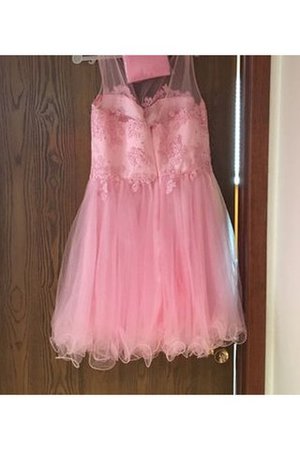 Normale Taille A Linie Kurzes Cocktailkleid mit Applike mit Schaufel Ausschnitt - Bild 3