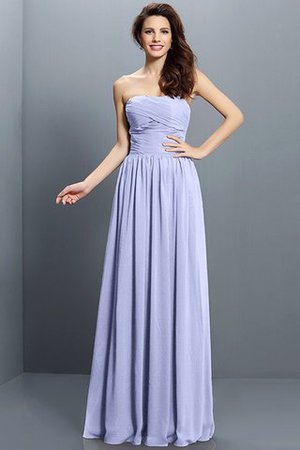 Prinzessin A Linie Plissiertes Bodenlanges Brautjungfernkleid aus Chiffon - Bild 17