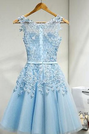 Robe fête de la rentrée facile fermeutre eclair appliques avec sans manches ceinture - Photo 2