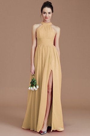 Robe demoiselle d'honneur naturel avec sans manches ruché fermeutre eclair ligne a - Photo 20