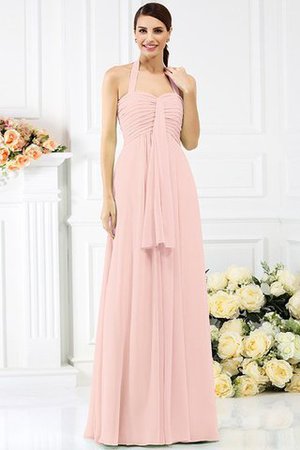 Robe demoiselle d'honneur plissage longue avec sans manches de dos nu en chiffon - Photo 21