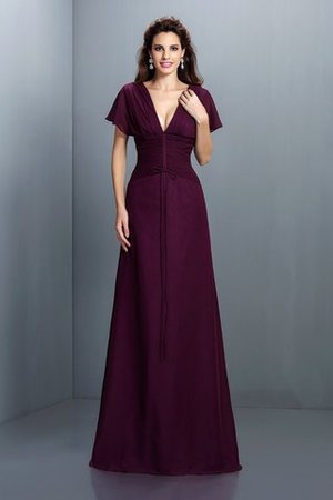 Robe de soirée chic v encolure fermeutre eclair ruché ligne a - Photo 1