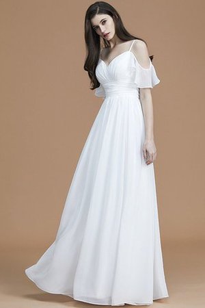 Abito da Damigella Senza Maniche A Terra Principessa A-Line in Chiffon - Foto 35