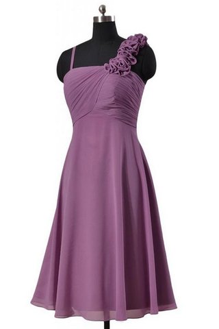 Ärmelloses a linie Reißverschluss gerüschtes mini Brautjungfernkleid - Bild 2