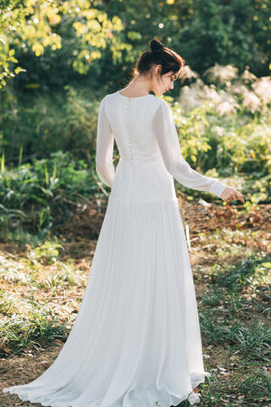 Vestido de Novia en Estire Satin de Natural de Fantástico de Mangas Illusion - Foto 4